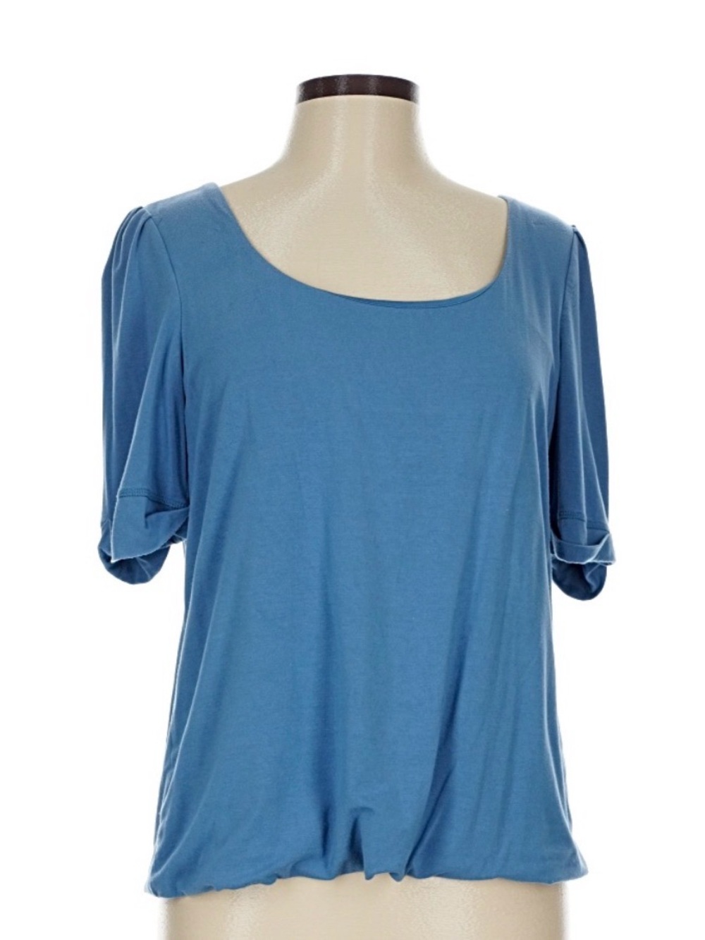 Catherine Malandrino Classic Scoop Neck Short Sleeve Top - Blue